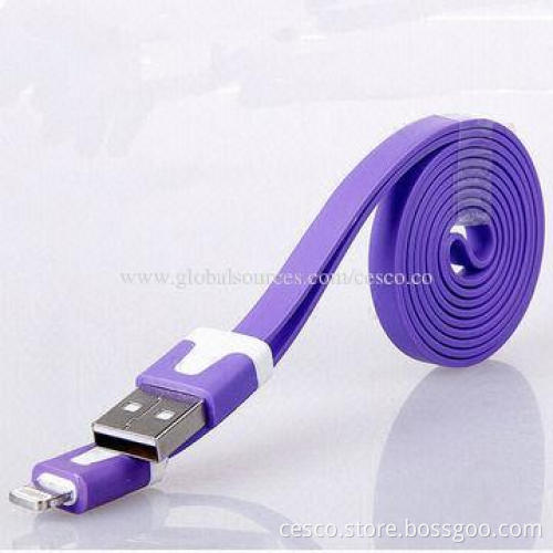 Flat Color Charge Sync Micro USB Cable for iPhone 5